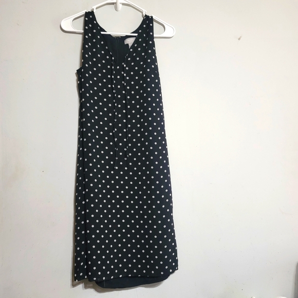 Old Navy Black and White Polka Dot Midi Dress Sz 12 Large - Picture 1 of 3